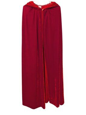 Target red velvet hooded long cape